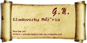 Gladovszky Mária névjegykártya